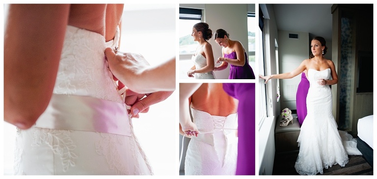bride getting ready for ceremony Pittsburgh PA wedding