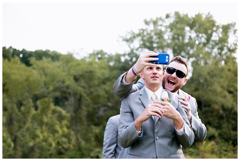 selfie during North Park Pittsburgh PA wedding portraits