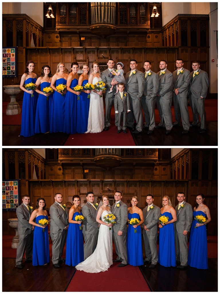 blue and yellow wedding at stratigos banquet center pittsburgh pa