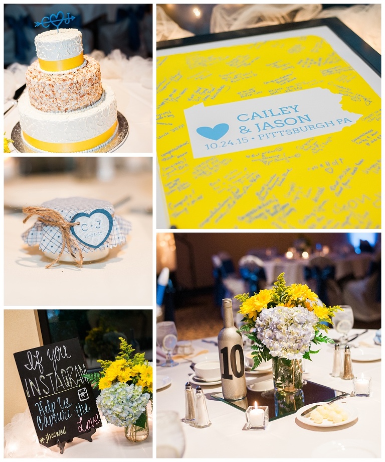 blue and yellow wedding at stratigos banquet center pittsburgh pa