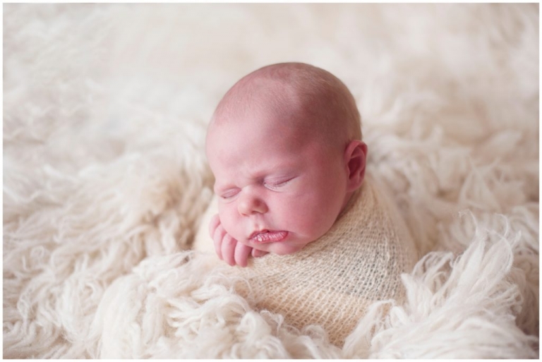 Pittsburgh posed newborn potato pose cream flokati background