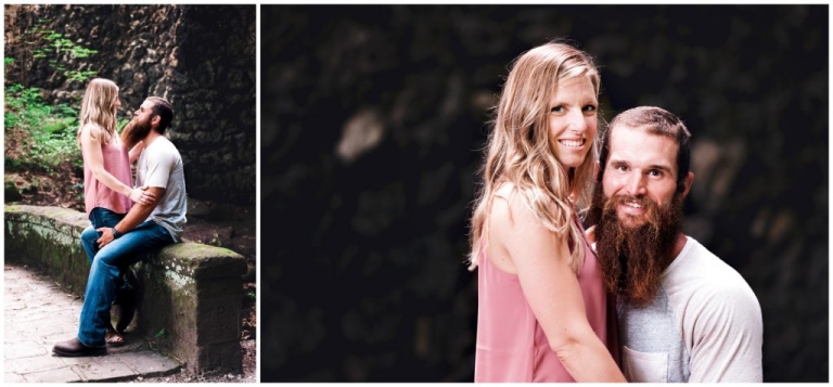engaged couple at schenley park pittsburgh