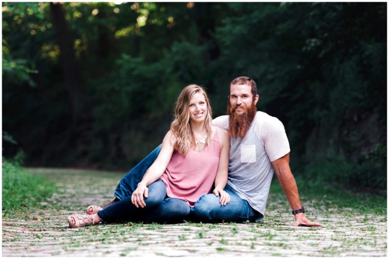 engaged couple at schenley park pittsburgh