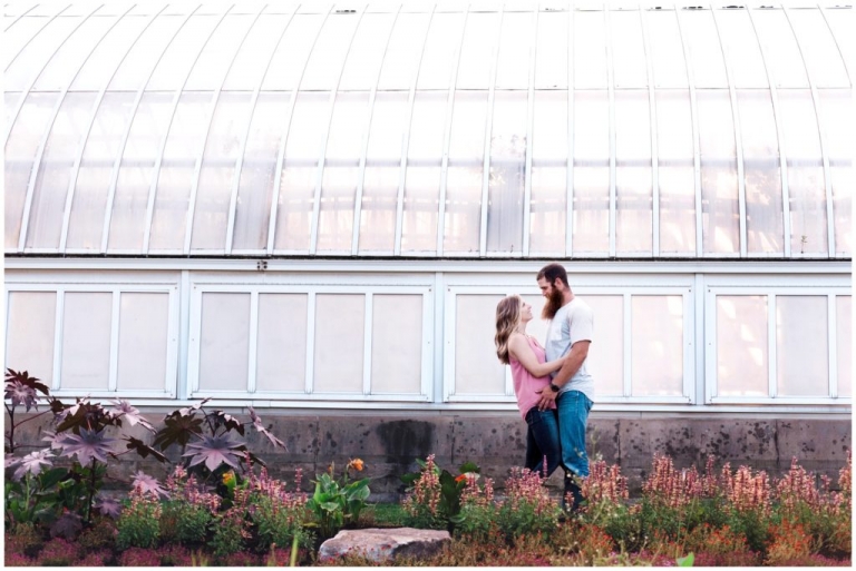 engaged couple at phipps conservatory pittsburgh