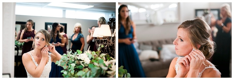 bride getting ready at Destiny Hill Farm fall wedding