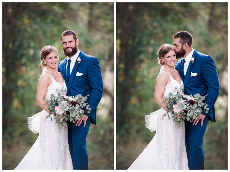 bride and groom portrait at Destiny Hill Farm fall wedding
