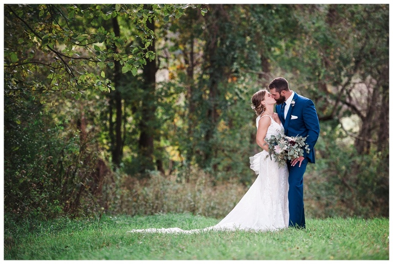 bride and groom portrait at Destiny Hill Farm fall wedding