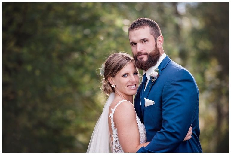 bride and groom portrait at Destiny Hill Farm fall wedding