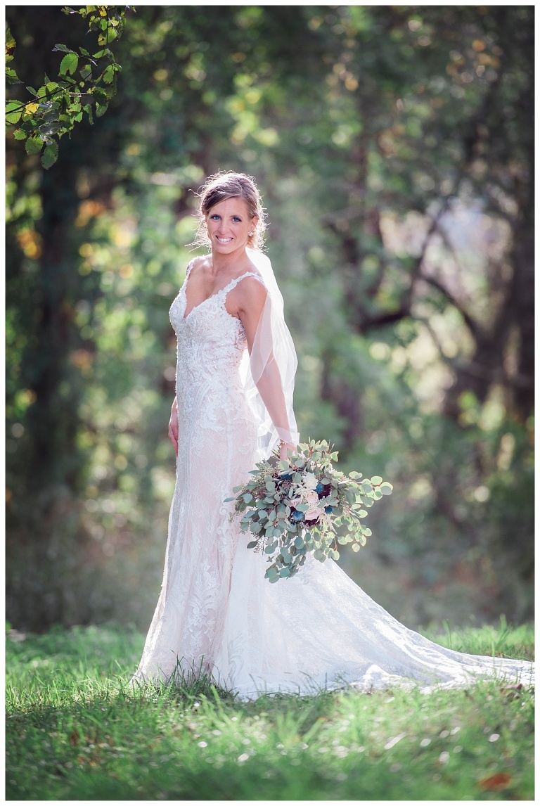 bride portrait at Destiny Hill Farm fall wedding