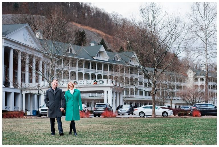 engaged couple Omni Bedford Springs Resort Pennsylvania