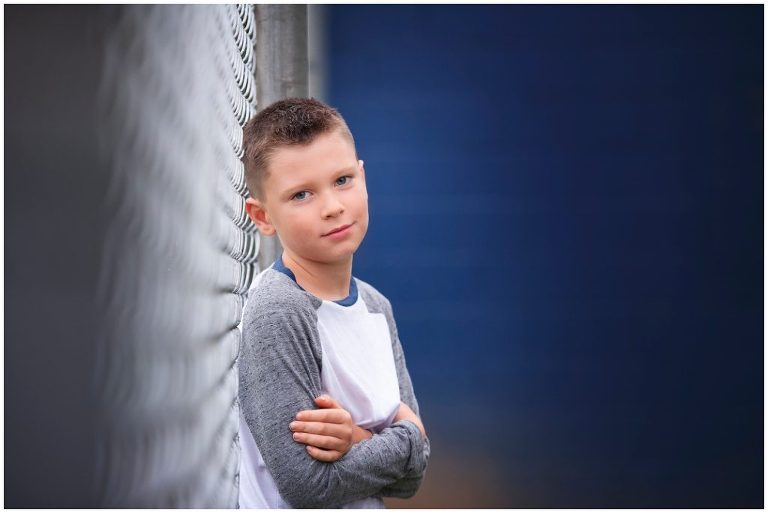 Pittsburgh boy child portrait session at baseball field