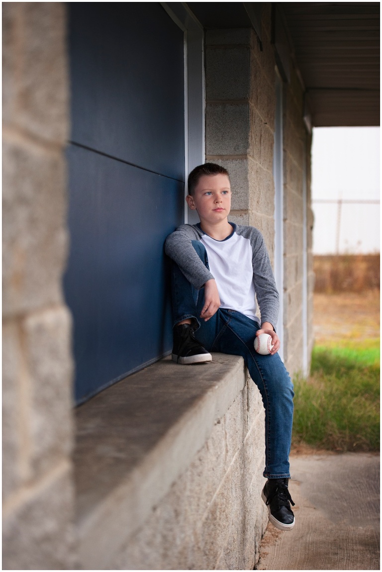 Pittsburgh boy child portrait session at baseball field