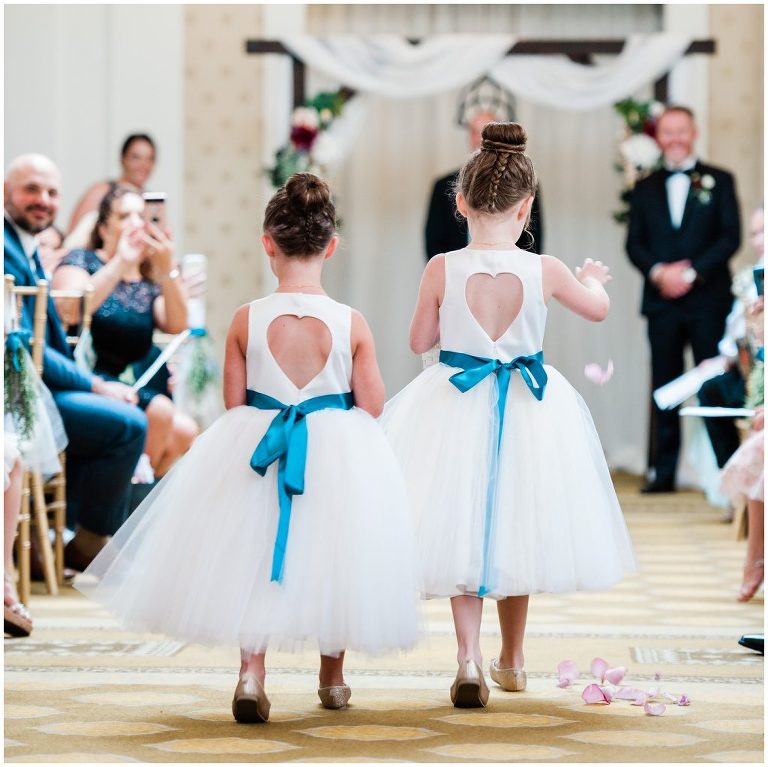 flower girls during ceremony Omni Bedford Springs Resort wedding