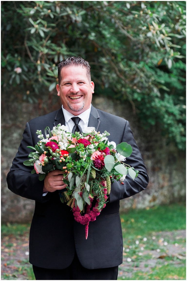 best man with bridal bouquet Omni Bedford Springs Resort wedding