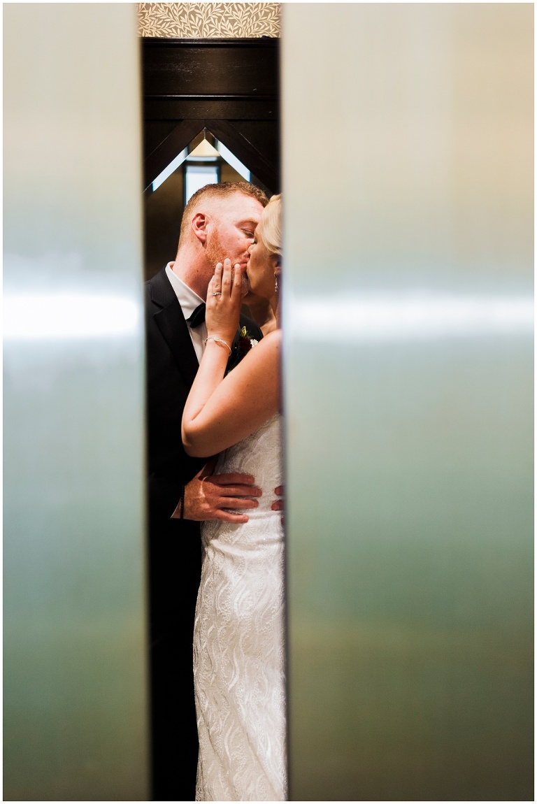 elevator wedding portrait Omni Bedford Springs Resort wedding