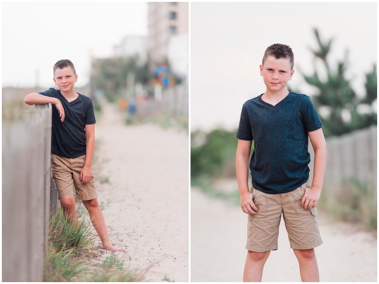 preteen boy portrait on ocean city maryland beach