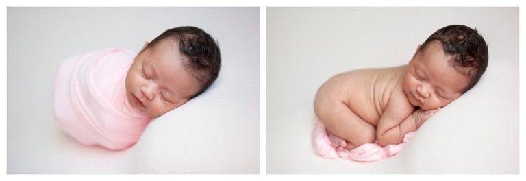 posed newborn baby girl studio session pittsburgh, pa
